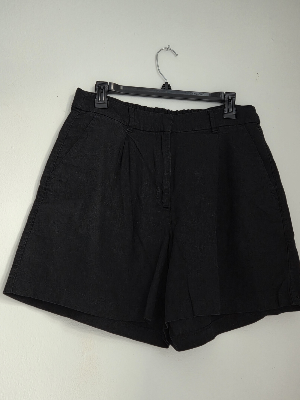 Old Navy Black High-Waist Pleated Bermuda Shorts